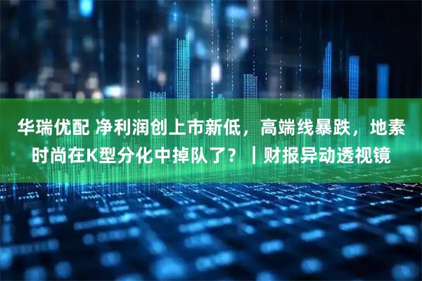 华瑞优配 净利润创上市新低，高端线暴跌，地素时尚在K型分化中掉队了？｜财报异动透视镜
